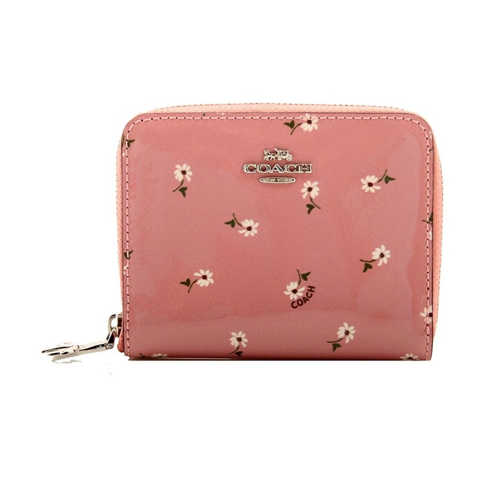 COACH NWT Small Zip Around Wallet With Ditsy Daisy